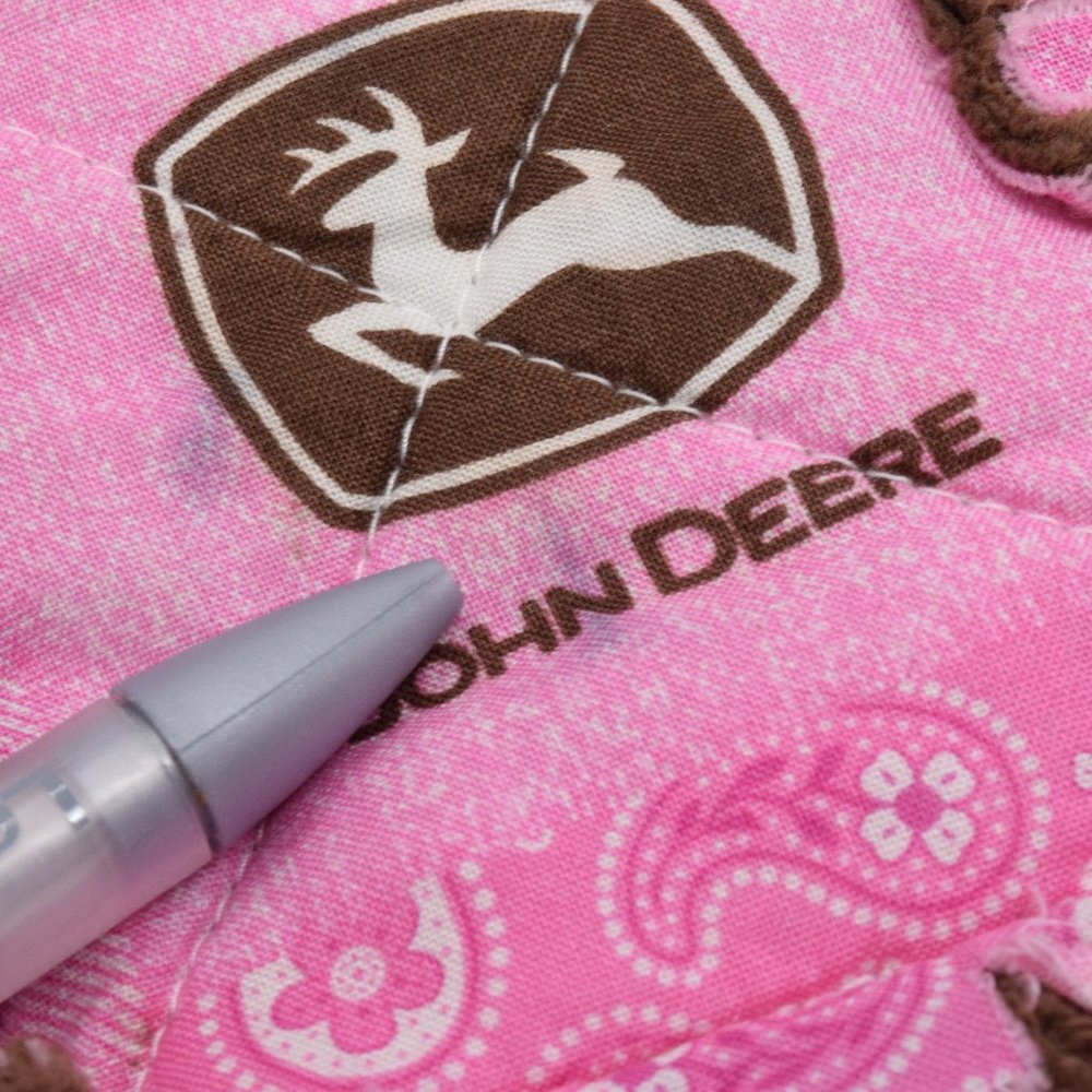 John Deere Handmade Purse Quilt Pink Brown White - Picture 13 of 15